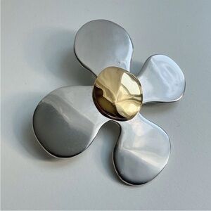 Yves Saint Laurent Silver and Gold Brooch